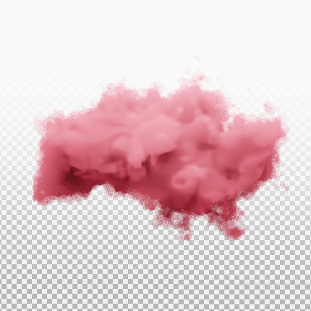 PSD nuvola di fumo realistica rosa su sfondo trasparente rendering 3d premium