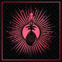 PSD a pink and red poster with a pineapple on it