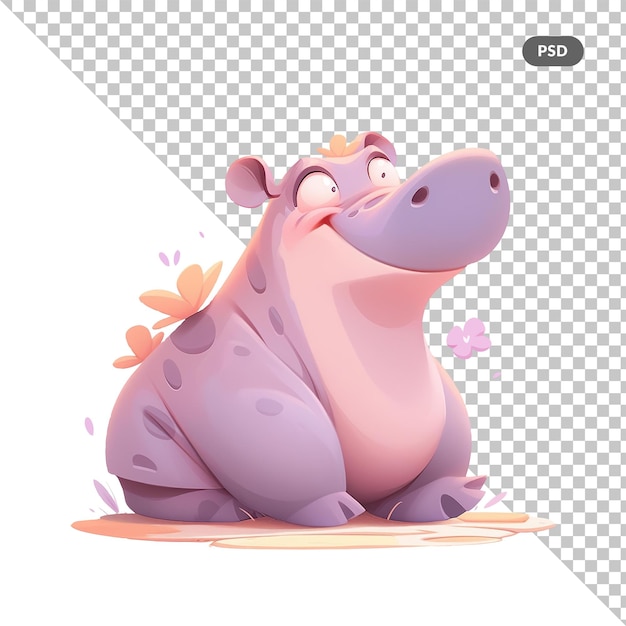 PSD a pink rhino with a pink nose and a pink rhino on the bottom