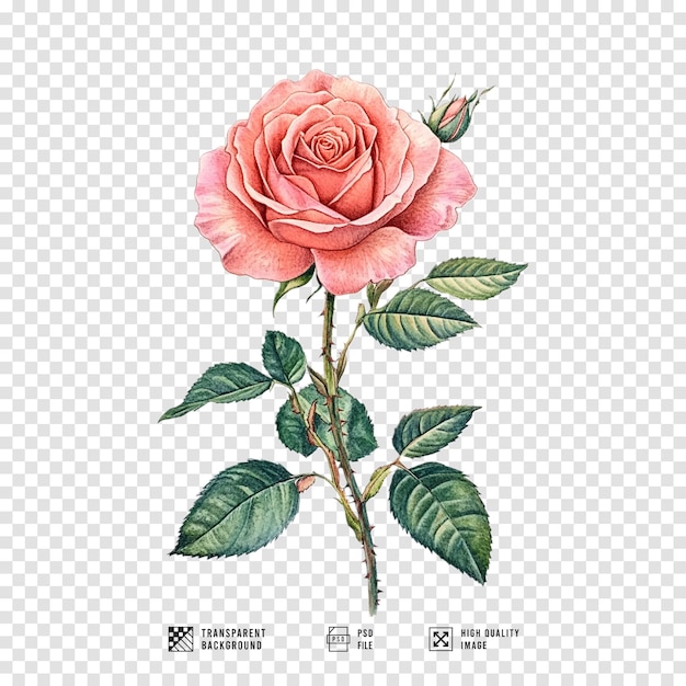 pink rose image with transparent background