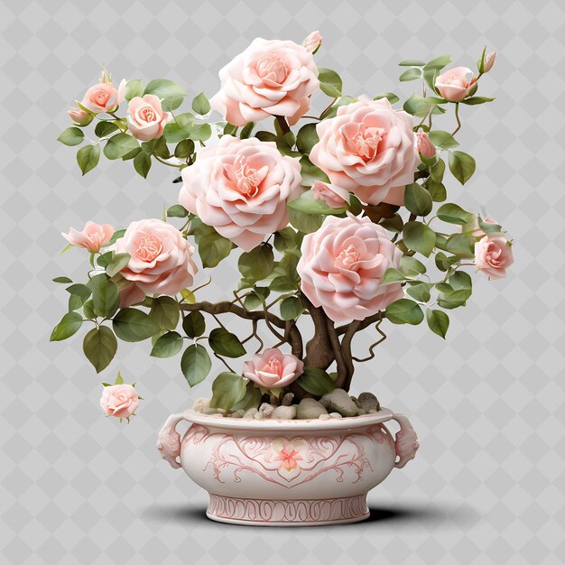 PSD a pink rose plant with the words  flowers  on it