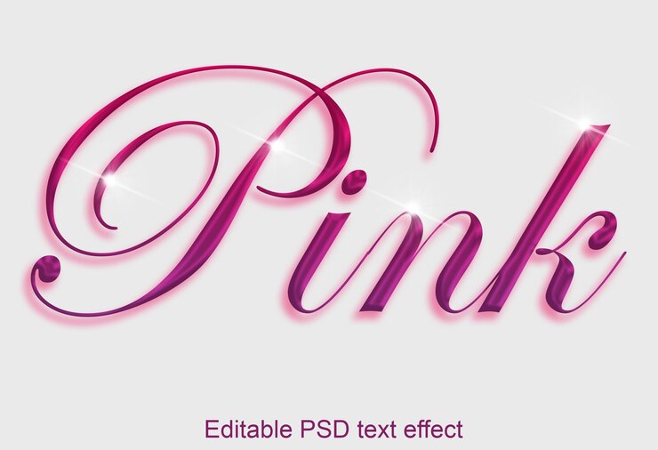 PSD текстовый эффект розовой розы