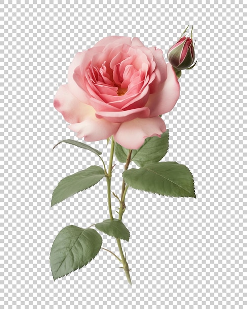 Pink rose without background