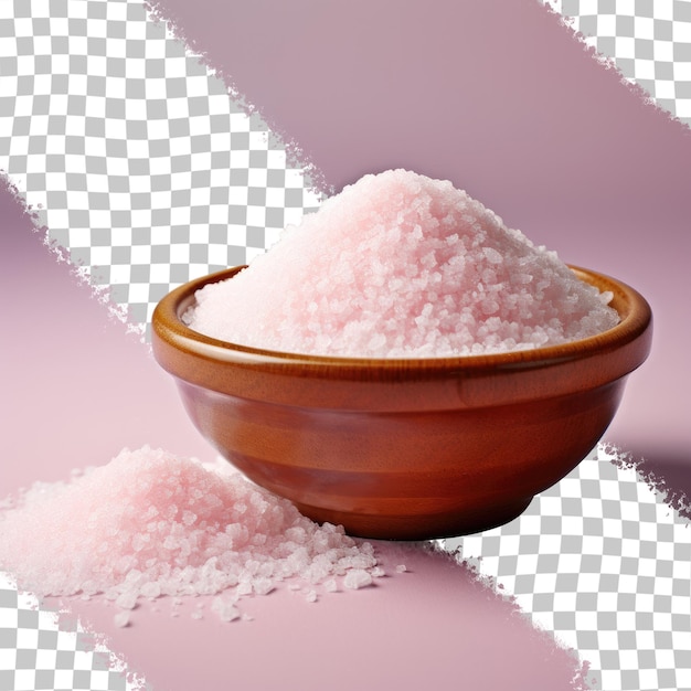 Pink salt against transparent background