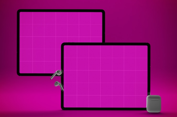 PSD pink screen tablet mockup