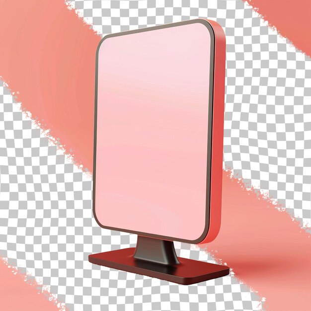 PSD a pink screen with a pink background and a red background with a square on it