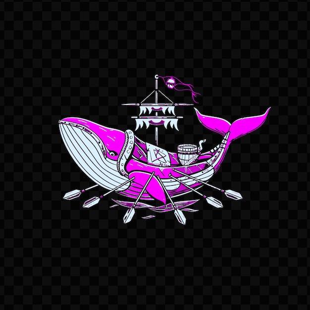 PSD a pink shark with a pink bow on the front