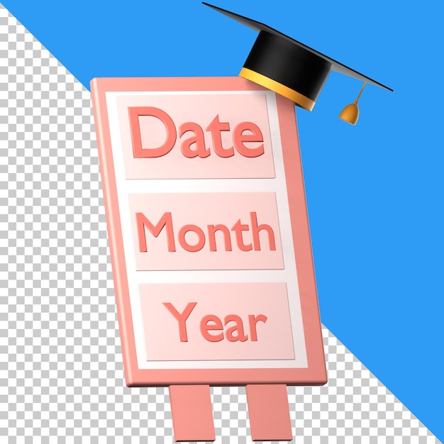 A pink sign that says date month on it