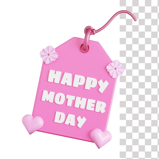 PSD pink sign that says happy mother day on it