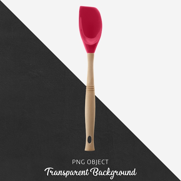 Pink silicone spatula with wooden handle 