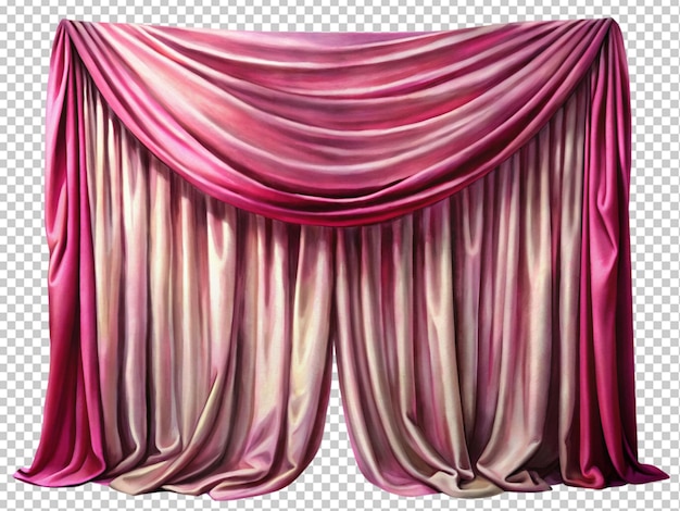 Pink silk curtain