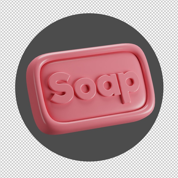 Pink Soap 3d Illustration Transparent Background