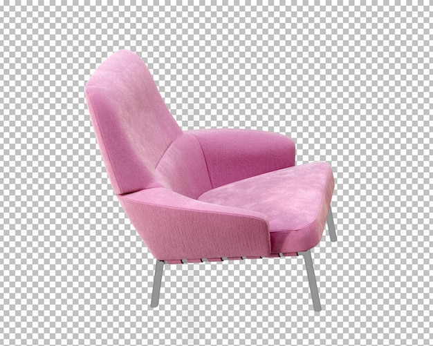 PSD pink sofa in 3d rendering isolated