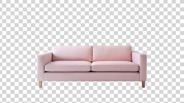 PSD pink sofa isolated on transparent background