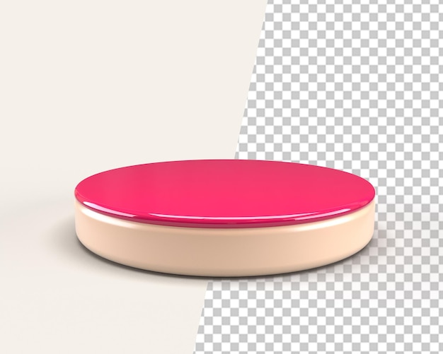 Rendering 3d di poduim del prodotto della fase rosa
