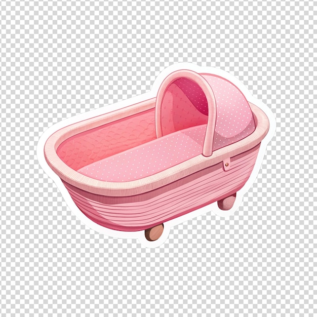 PSD pink stroller with transparent background