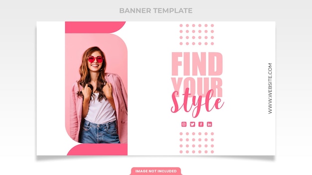 Pink and stylish banner template