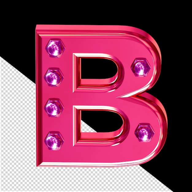 PSD pink symbol with bolts letter b