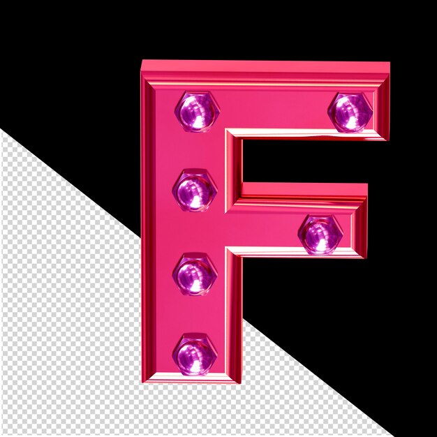 PSD pink symbol with bolts letter f