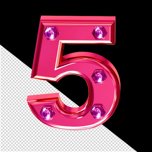 Simbolo rosa con bulloni numero 5