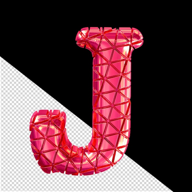 PSD pink symbol with notches letter j