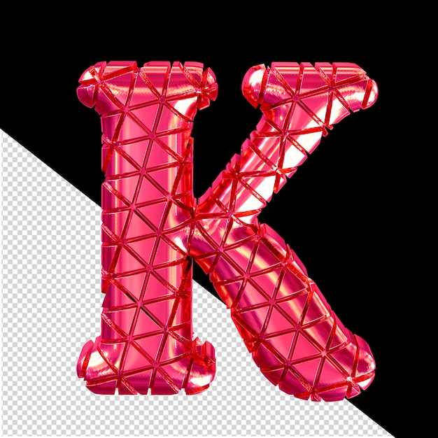 PSD ピンク色のシンボルとノッチの文字 k