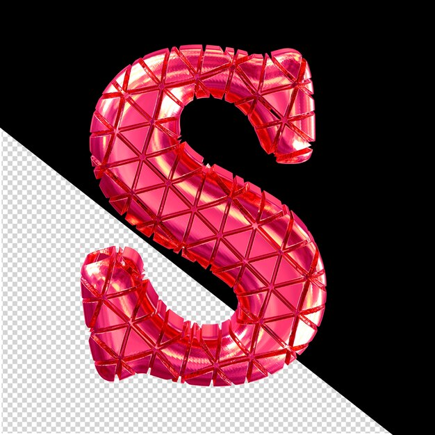 Pink symbol with notches letter s