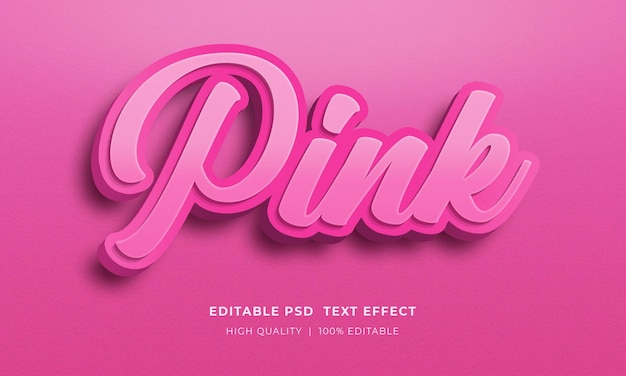 PSD pink text effect mockup