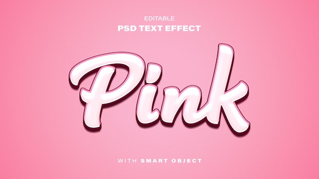 Pink text effect with 3d style