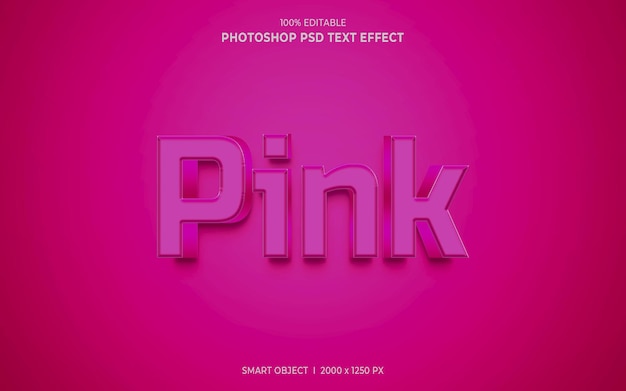 PSD effetto di photoshop in stile testo rosa