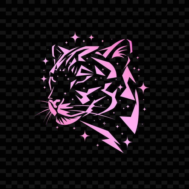 PSD a pink tiger with stars on it