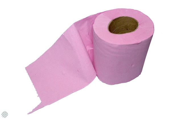 PSD pink toilet tissue paper isolated