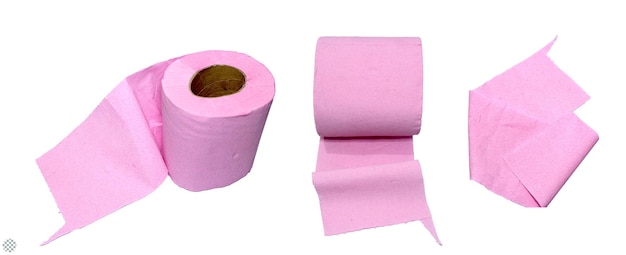 PSD pink toilet tissue paper isolated