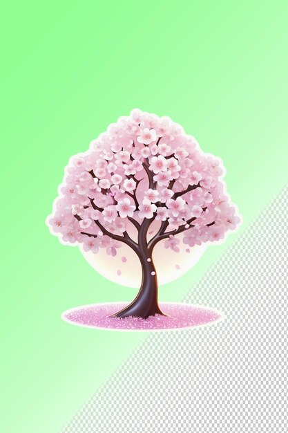 PSD a pink tree with pink flowers on it