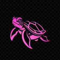 PSD a pink turtle with a black background and a black background with the words turtle