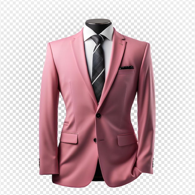 PSD Макет костюма розового смокинга на прозрачном фоне бизнесменский костюм png генеративный ai