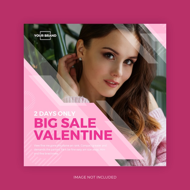 PSD pink valentine instagram promo social media