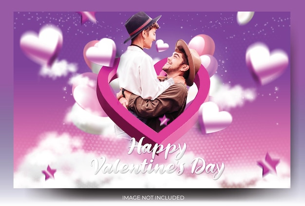 Pink valentine landing page social media post feed