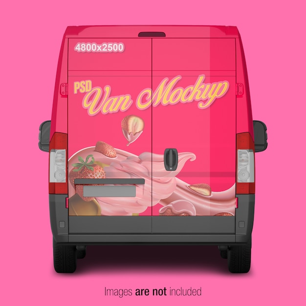 PSD pink van mockup