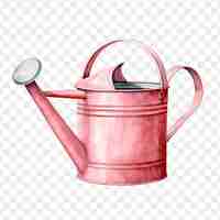 PSD a pink watering can with a lid on it and a cup with a lid on it