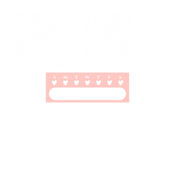 PSD pink weekly planner with hearts