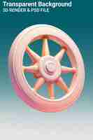 PSD a pink wheel with a pink rim and a silver rim