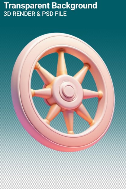 A pink wheel with a pink rim and a silver rim