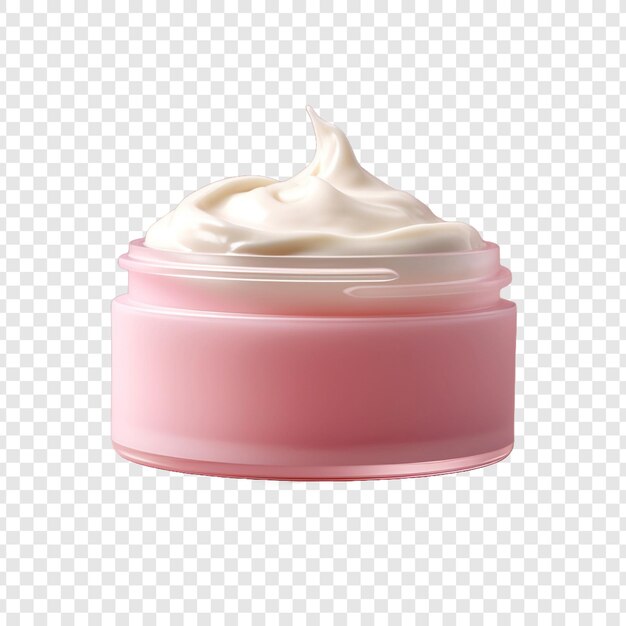 PSD a pink and white container of cream isolated on transparent background