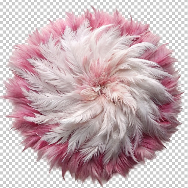 PSD pink and white fur rug