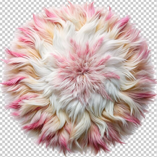 PSD pink and white fur rug