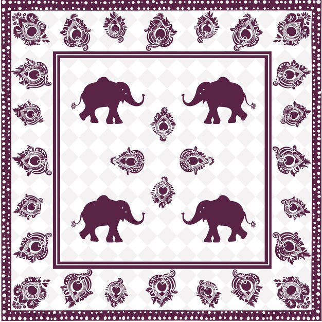 PSD a pink and white picture of an elephant and flowers