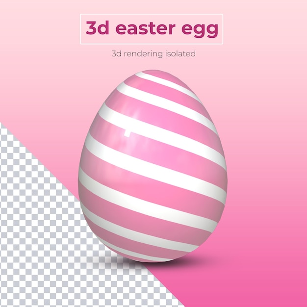 A pink and white poster that says 3d easter egg.