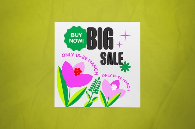 PSD pink y2k spring banner sale 07