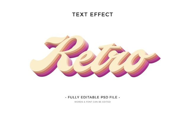 PSD pink and yellow retro text style